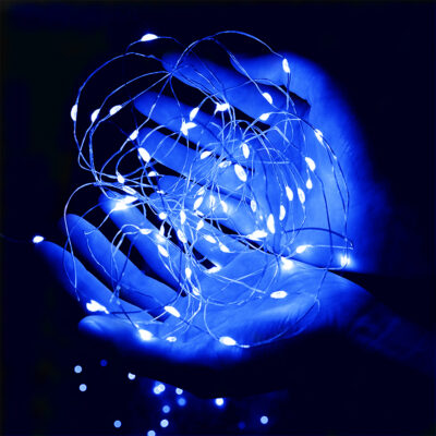 blue fairy lights